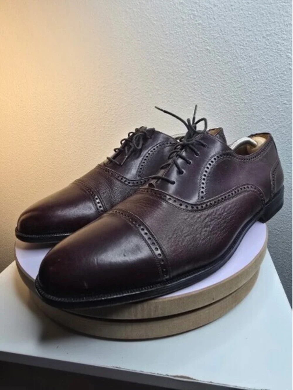Mezlan Men’s Piazza Brown Leather Cap Toe Hand Crafted Oxford Shoes 13M Spain